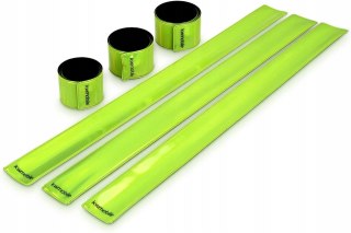 6x OPASKA ODBLASKOWA ŻÓŁTA SAMOZATRZASKOWA WIDOCZNA 34CM 6 SZTUK