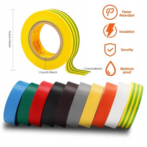 6x TAŚMA IZOLACYJNA IZOLACJA 17MM 20M DUCT TAPE 6 SZTUK 6x TAŚMA IZOLACYJNA IZOLACJA 17MM 20M DUCT TAPE 6 SZTUK
