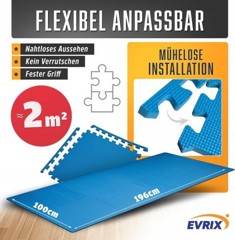 8x PUZZLE PIANKOWE NA SIŁOWNIĘ DO ĆWICZEŃ BASEN 50x50CM 8 SZTUK