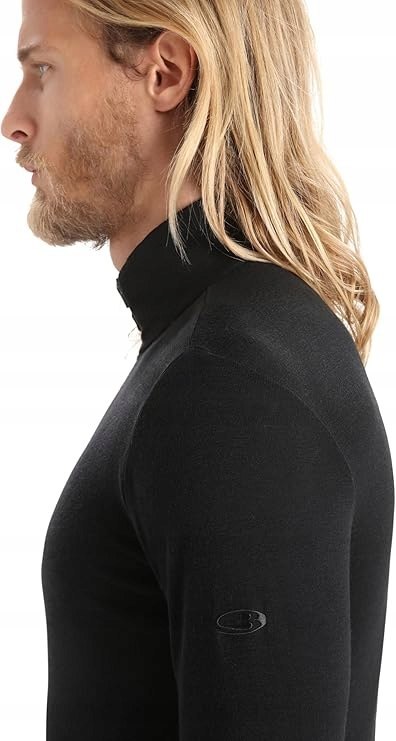 BLUZA MĘSKA SPORTOWA ICEBREAKER MERINO 175 EVERYDAY R. S CZARNA