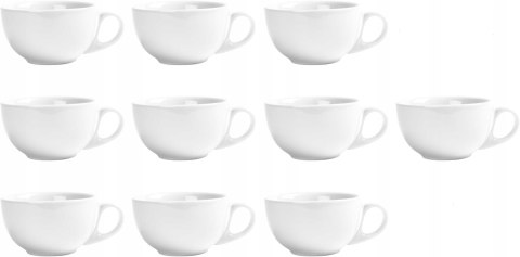 FILIŻANKA PORCELANOWA DO CAPPUCCINO 10 SZTUK 285ML BIAŁA OLYMPIA GG870