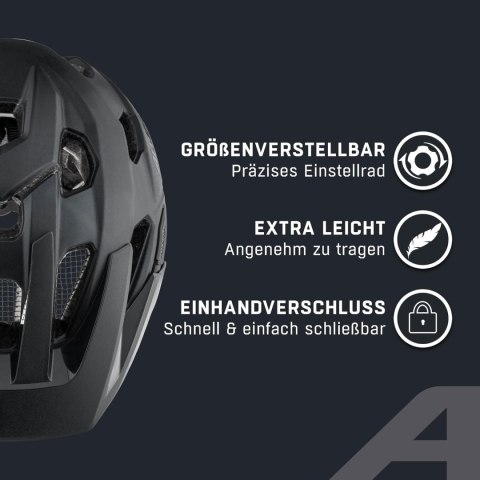 KASK ROWEROWY MTB ALPINA ANZANA 52-57CM BLACK MATT CZARNY