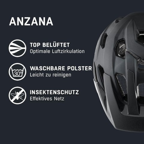 KASK ROWEROWY MTB ALPINA ANZANA 52-57CM BLACK MATT CZARNY