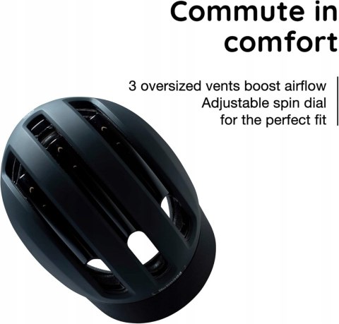 KASK ROWEROWY Z OŚWIETLENIEM NUTCASE VIO-KIT MIPS L/XL 59-62CM CZARNY