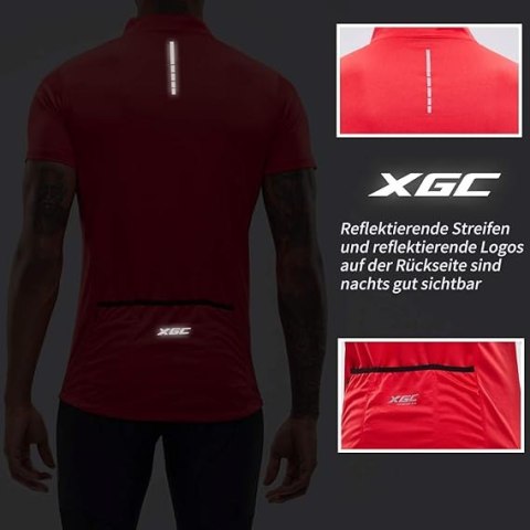 KOSZULKA MĘSKA ROWEROWA NA ROWER CZERWONA XGC R. 3XL CZERWONA