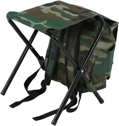 KRZESŁO WĘDKARSKIE PLECAK SKŁADANE TORBA KEMPINGOWE TABORET NA RYBY 3W1