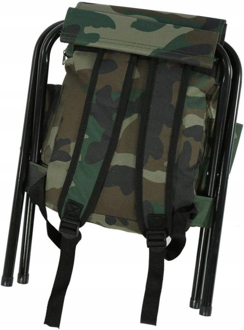 KRZESŁO WĘDKARSKIE PLECAK SKŁADANE TORBA KEMPINGOWE TABORET NA RYBY 3W1