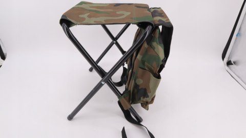 KRZESŁO WĘDKARSKIE PLECAK SKŁADANE TORBA KEMPINGOWE TABORET NA RYBY 3W1