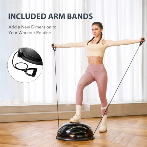 PÓŁPIŁKA RÓWNOWAŻNA PIŁKA FITNESS DO BALANSOWANIA Z LINKAMI ZELUS CZARNA