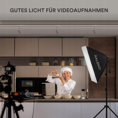 2x SOFTBOX ZESTAW STUDYJNY FOTGRAFICZNY LED 50W RALENO + STATYWY