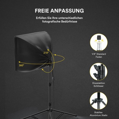 2x SOFTBOX ZESTAW STUDYJNY FOTGRAFICZNY LED 50W RALENO + STATYWY