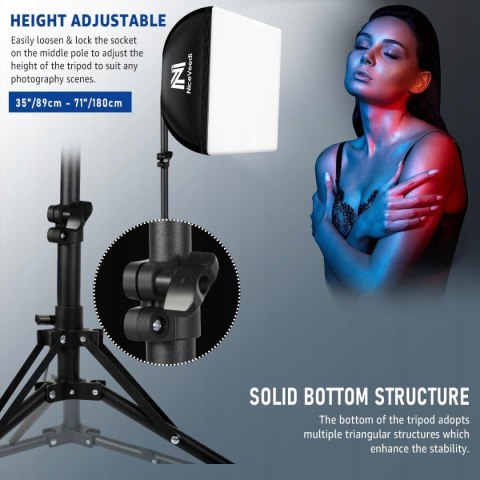 2x SOFTBOX ZESTAW STUDYJNY OŚWIETLENIOWY 40x40CM + STATYWY ŻARÓWKI