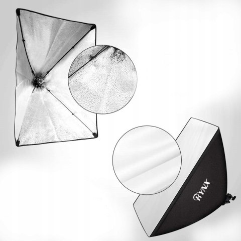 2x SOFTBOX ZESTAW STUDYJNY OŚWIETLENIOWY 50x70CM + STATYWY ŻARÓWKI AOKEOU
