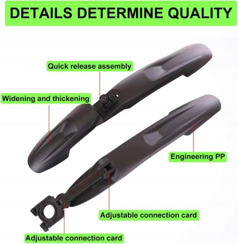 BŁOTNIKI ROWEROWE PRZÓD TYŁ ZESTAW 24-29" CZARNE