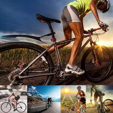 BŁOTNIKI ROWEROWE PRZÓD TYŁ ZESTAW 24-29" CZARNE