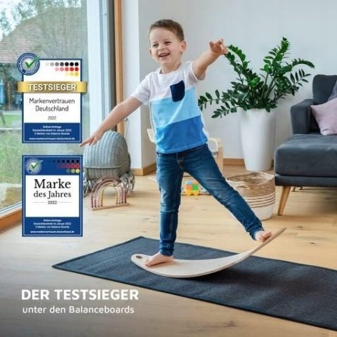 DESKA DO BALANSOWANIA DLA DZIECI DREWNIANA WAHU BALANCE BOARD + SKAKANKA