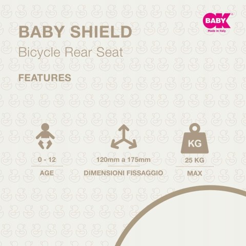 FOTELIK ROWEROWY TYLNY NA BAGAŻNIK OKBABY BODYGUARD BABY SHIELD