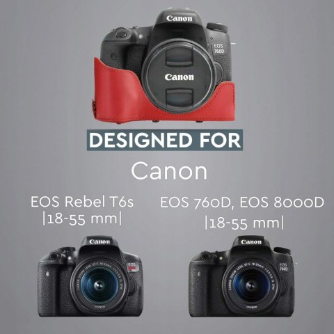 FUTERAŁ ETUI NA APARAT SKÓRZANY DO CANON EOS REBEL T6s 8000D MEGAGEAR