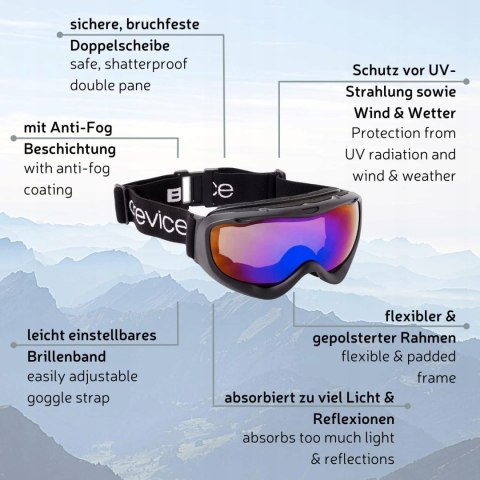 GOGLE NARCIARSKIE SNOWBOARDOWE BLACK CREVICE CZARNE