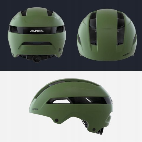 KASK ROWEROWY MIEJSKI ALPINA SOHO 51-56CM ZIELONY OLIVE MATT