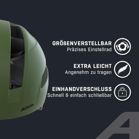 KASK ROWEROWY MIEJSKI ALPINA SOHO 51-56CM ZIELONY OLIVE MATT