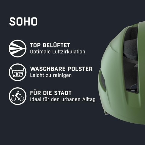 KASK ROWEROWY MIEJSKI ALPINA SOHO 51-56CM ZIELONY OLIVE MATT
