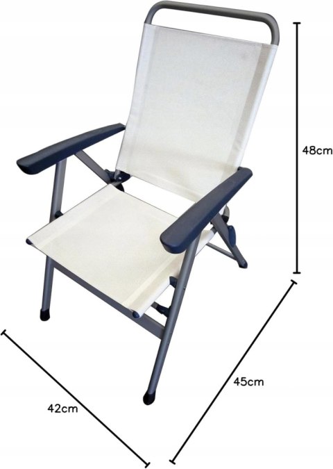 KRZESŁO OGRODOWE SKŁADANE TURYSTYCZNE FOTEL FERRINO SLIM BEŻOWE