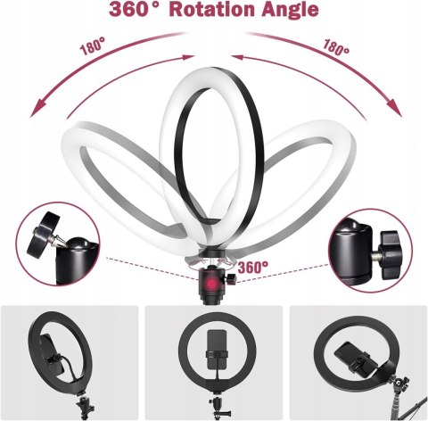 LAMPA PIERŚCIENIOWA RING USB 10" STATYW MONOPOD UCHWYT NA TELEFON PILOT