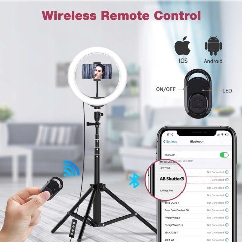 LAMPA PIERŚCIENIOWA RING USB 10" STATYW MONOPOD UCHWYT NA TELEFON PILOT