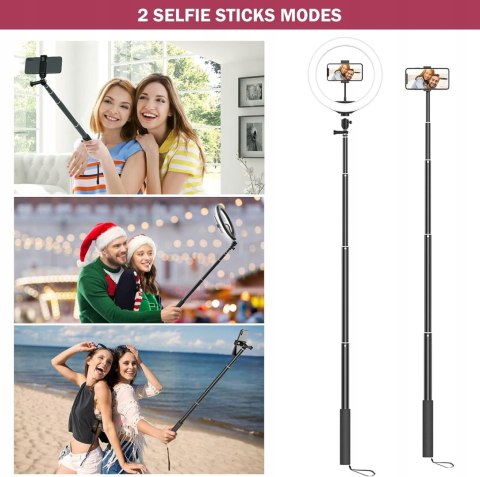 LAMPA PIERŚCIENIOWA RING USB 10" STATYW MONOPOD UCHWYT NA TELEFON PILOT