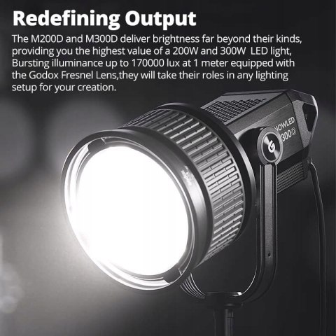 LAMPA STUDYJNA LED ŚWIATŁA CIĄGŁEGO GODOX M200D KNOWLED 230W 5600K