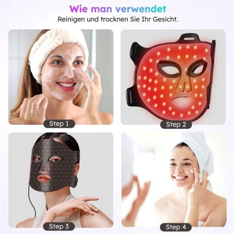 MASKA TERAPIA ŚWIETLNA LED KOMPRES PIELĘGNACJA SKÓRY DIWUEO
