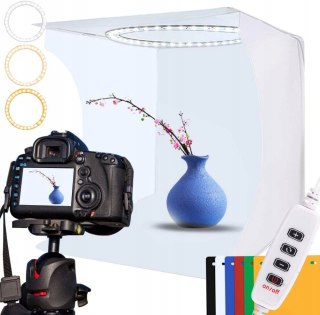 NAMIOT BEZCIENIOWY FOTOGRAFICZNY PRODUKTOWY 30x30x30CM + 6 TEŁ DUCLUS