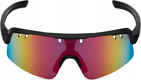 OKULARY ROWEROWE SPORTOWE SPIUK SKALA CZARNE MIRRORED RED CAT. 3