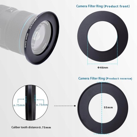 PIERŚCIEŃ REDUKCYJNY REDUKCJA FILTROWA 46-55MM STEP-UP ADAPTER