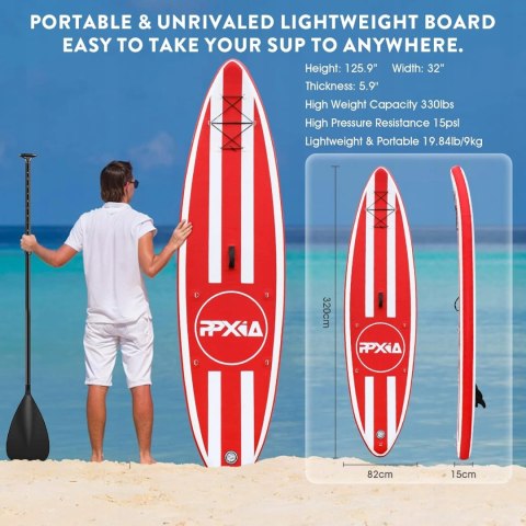 SUP DESKA DO PŁYWANIA POMPOWANA PPXIA 320x83x15CM + AKCESORIA