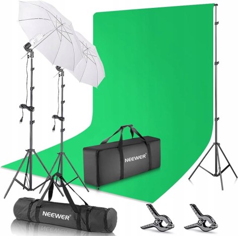 ZESTAW STUDYJNY FOTOGRAFICZNY STATYWY PARASOLKI ŻARÓWKI NEEWER