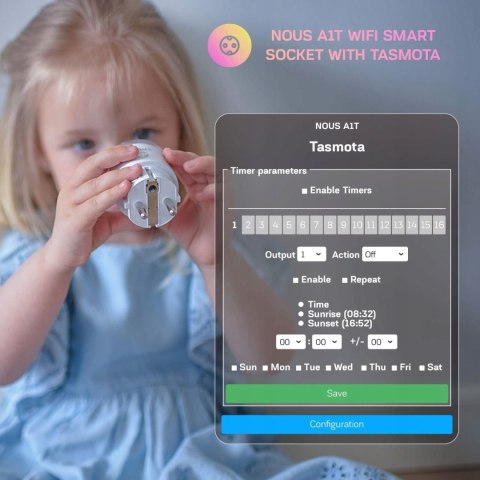 2x INTELIGENTNE GNIAZDO SMART PLUG NOUS A1T TASMOTA 2 SZTUKI
