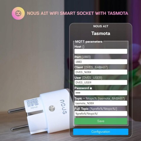 2x INTELIGENTNE GNIAZDO SMART PLUG NOUS A1T TASMOTA 2 SZTUKI