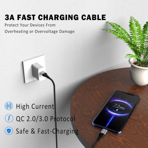 4x PRZEWÓD KABEL USB DO USB-C FAST CHARGE 4 SZTUKI