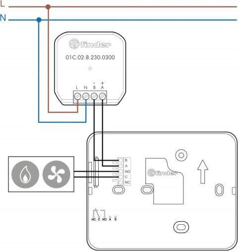 FINDER TERMOSTAT POKOJOWY NATYNKOWY SERIA 1C 1C9190030W07
