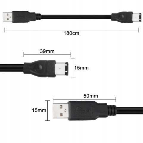 KABEL USB DO DRUKARKI USB 2.0 TYP A 6-PINOWY MEIRIYFA 1,8M