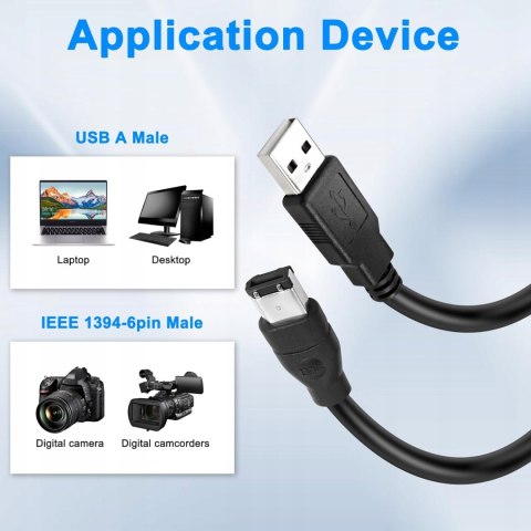 KABEL USB DO DRUKARKI USB 2.0 TYP A 6-PINOWY MEIRIYFA 1,8M