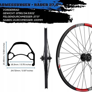 KOŁO ROWEROWE TYLNE MTB CORKI XC-27,5 27,5"