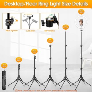 LAMPA PIERŚCIENIOWA FOTOGRAFICZNA LED RING RGB 12'' + STATYW