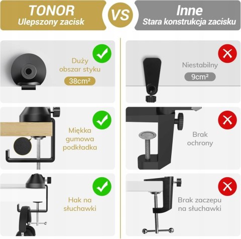 LAMPA PIERŚCIENIOWA LED NA BIURKO RING SELFIE MAKIJAŻ + UCHWYT BIURKOWY