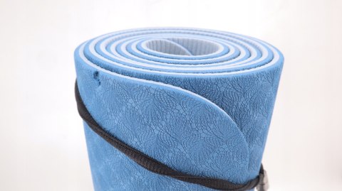 MATA DO ĆWICZEŃ FITNESS JOGA PILATES 183x61x0,6CM TPE GOOD NITE NIEBIESKA