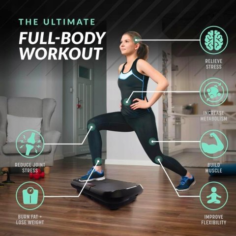 PLATFORMA WIBRACYJNA DO TRENINGU FITNESS Z LINKAMI BLUEFIN ULTRALITE