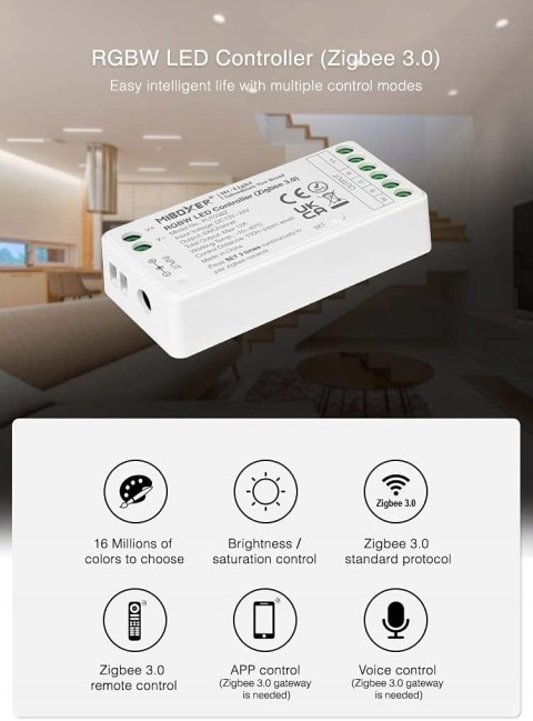 STEROWNIK ŚCIEMNIACZ TAŚMA LED LIGHTEU MIBOXER RGBW ZIGBEE 3.0