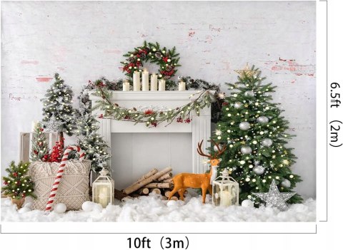 TŁO FOTOGRAFICZNE MATERIAŁOWE ŚWIĘTA BOŻEGO NARODZENIA KOMINEK 300x200CM TŁO FOTOGRAFICZNE MATERIAŁOWE ŚWIĘTA BOŻEGO NARODZENIA KOMINEK 300x200CM